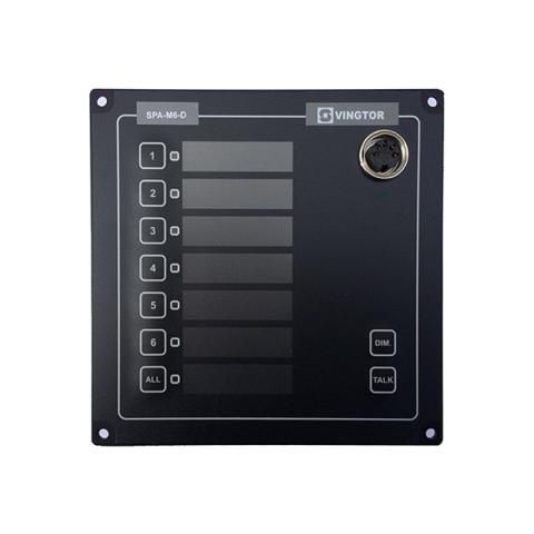ZENITEL SPA-M6-D PA PANEL DUAL W-6 ZONES, ALL CALL, DIM, FLUSH, WITHOUT MIC, GREEN BACKLIGHT (2340110036)