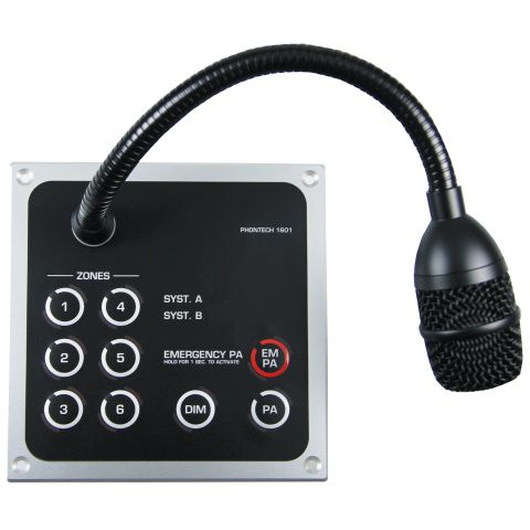ZENITEL MPA 1601 Control Unit, 6 Zones + All, Goose Neck Mic, Console Mounted (4000016818)