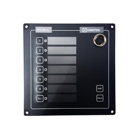 ZENITEL SPA-M6-V2 PA PANEL SINGLE W-6 ZONES, ALL CALL, DIM, FLUSH, WITHOUT MIC, GREEN BACKLIGHT (2340110035)