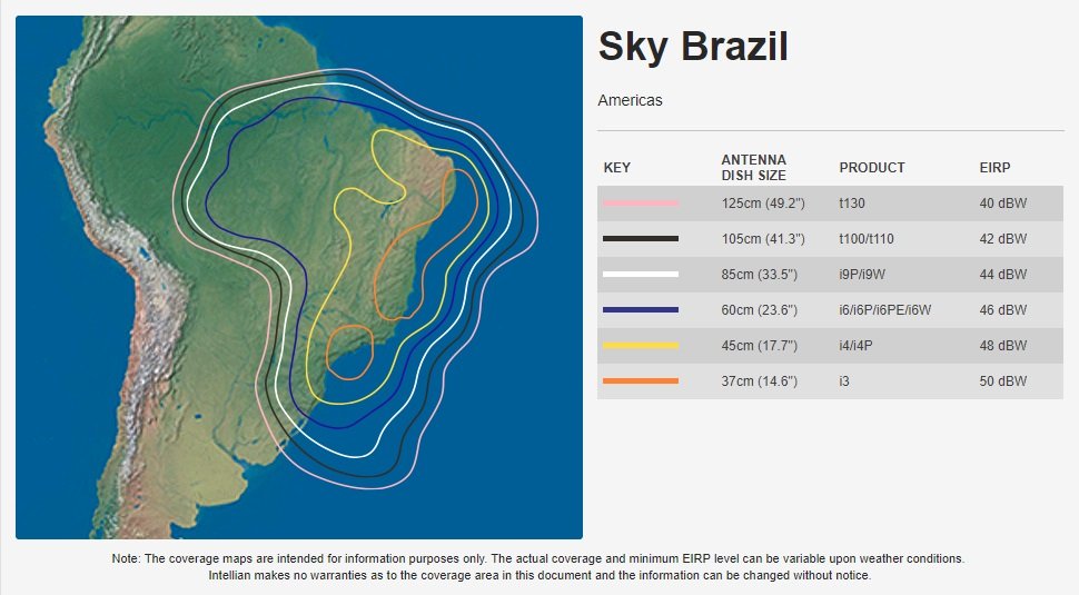 Intellian Sky Brazil Coverage Map